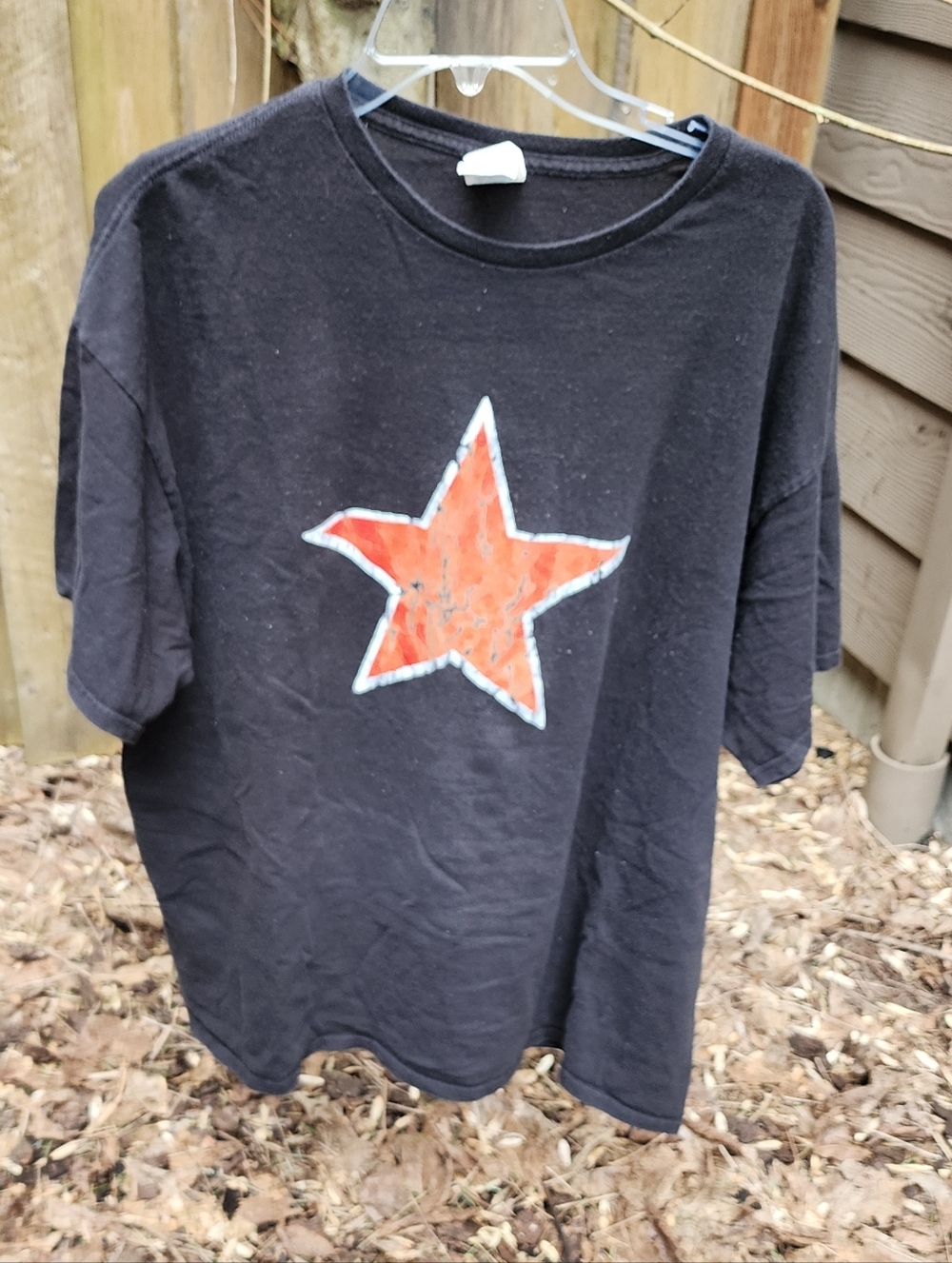 GUC Mens XXL Black Graphic Cotton Tshirt - Red Star